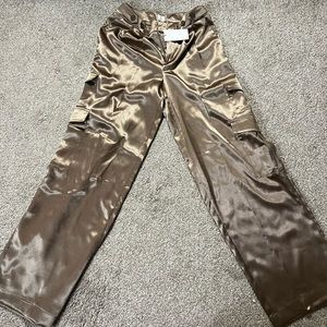 Target copper satin cargo trousers nwt